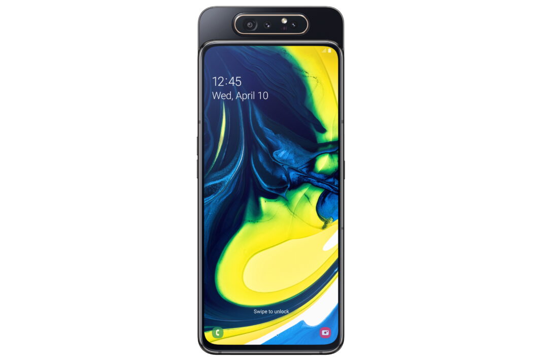 Galaxy-A80_Phantom-Black_Front-Camera-Up