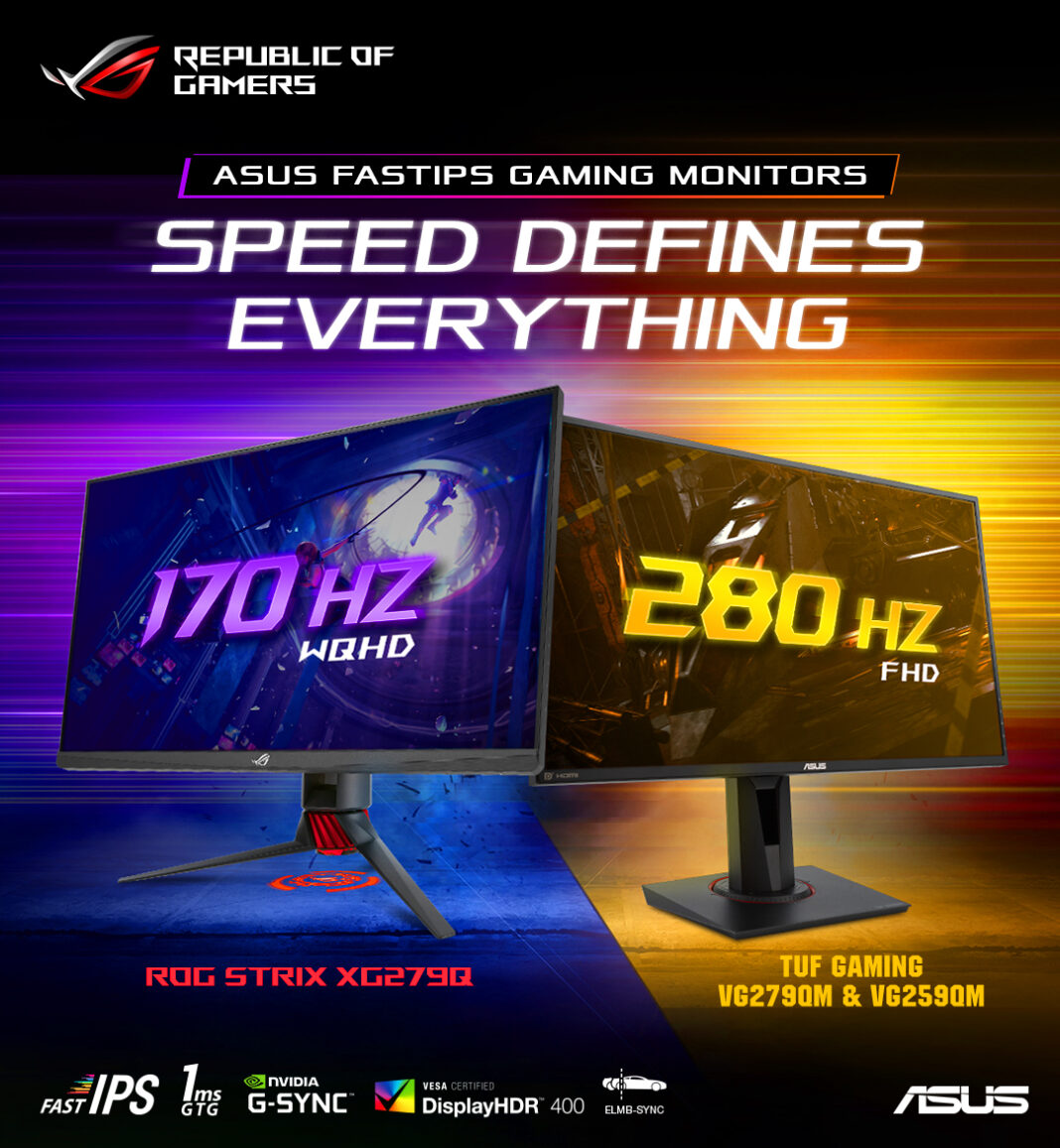 ASUS Announces World's Fastest Gaming Monitors - square