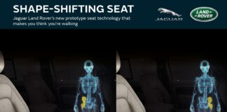 I nuovi sedili Jaguar Land Rover stimolano i muscoli simulando i movimenti della camminata
