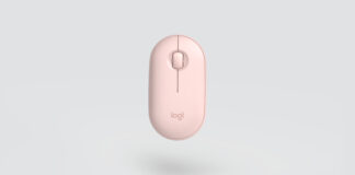 Mouse Wireless Logitech Pebble M350 disponibile nei colori rosa e bianco