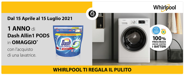 Whirlpool regala il pulito con Dash Pods