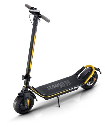 Arriva il monopattino elettrico CITY CROSS-E Black&Yellow firmato Ducati Scrambler