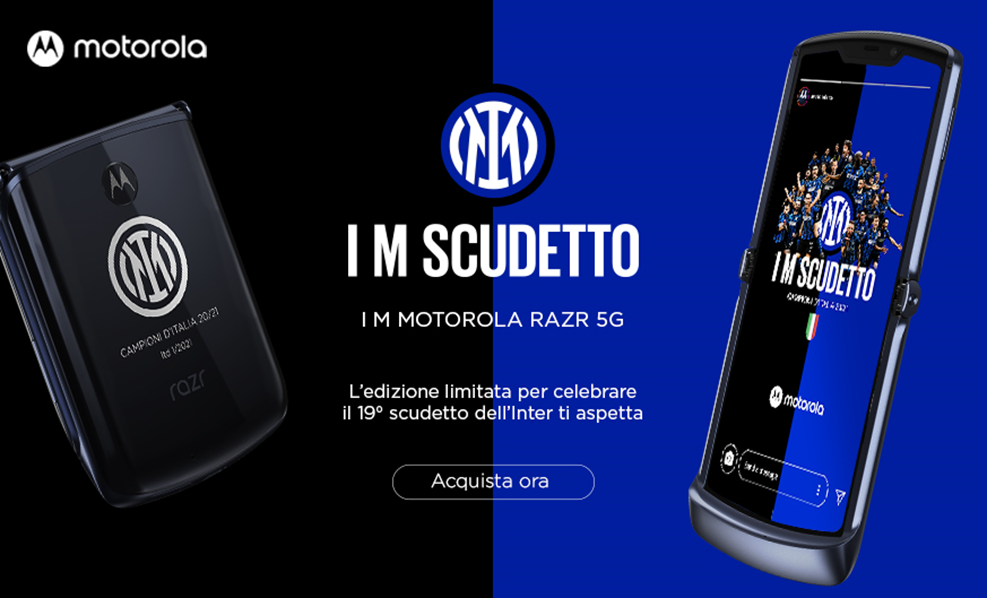 Motorola dedica all’Inter campione d’Italia un’esclusiva limited edition di razr 5G