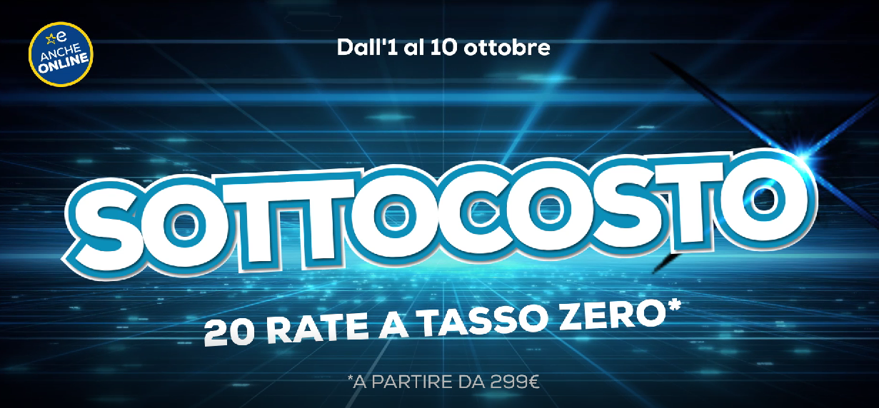 Euronics in comunicazione con super offerte Sottocosto