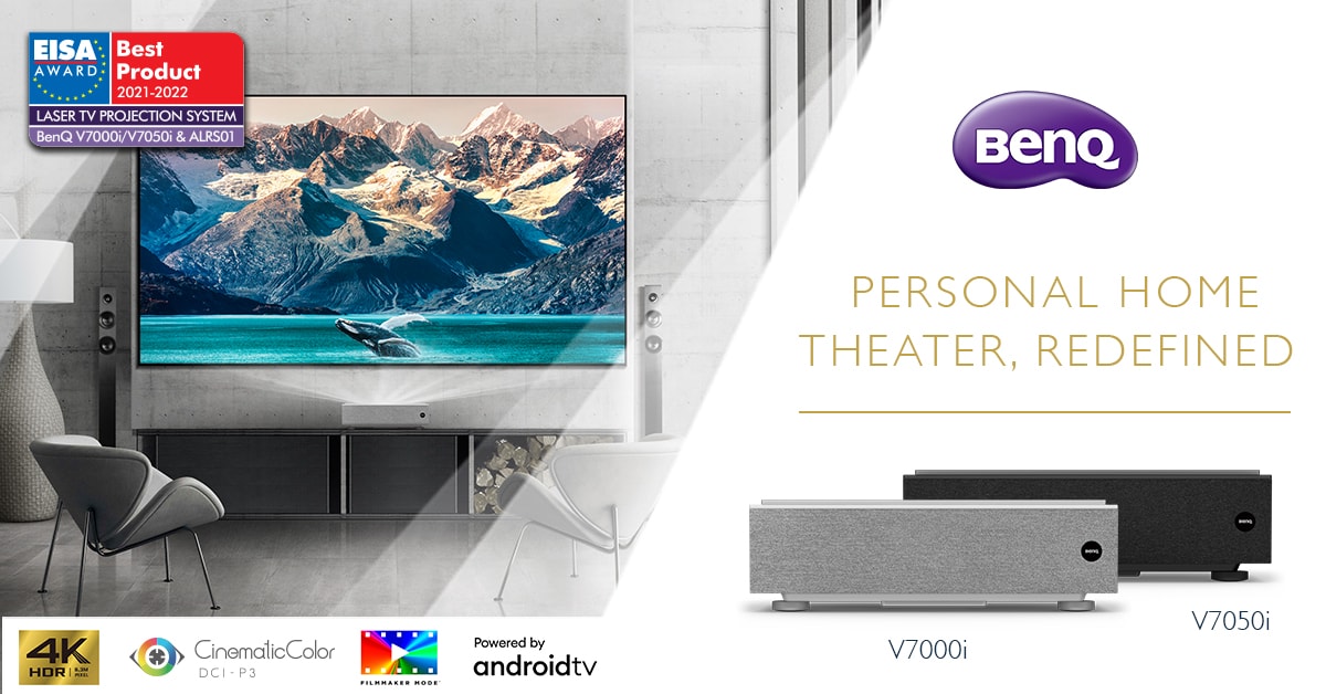 BenQ lancia i videoproiettori Laser TV 4K V7000i e V7050i a ottica ultra corta
