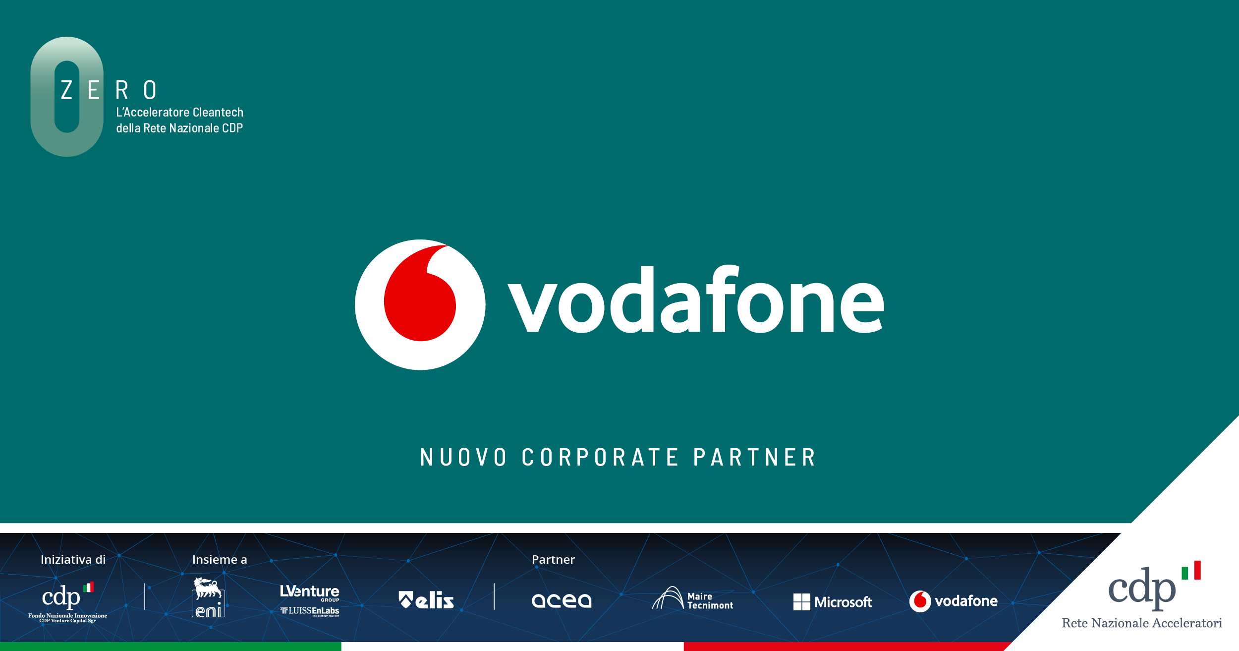 ZERO: Vodafone entra nel programma di accelerazione di startup cleantech