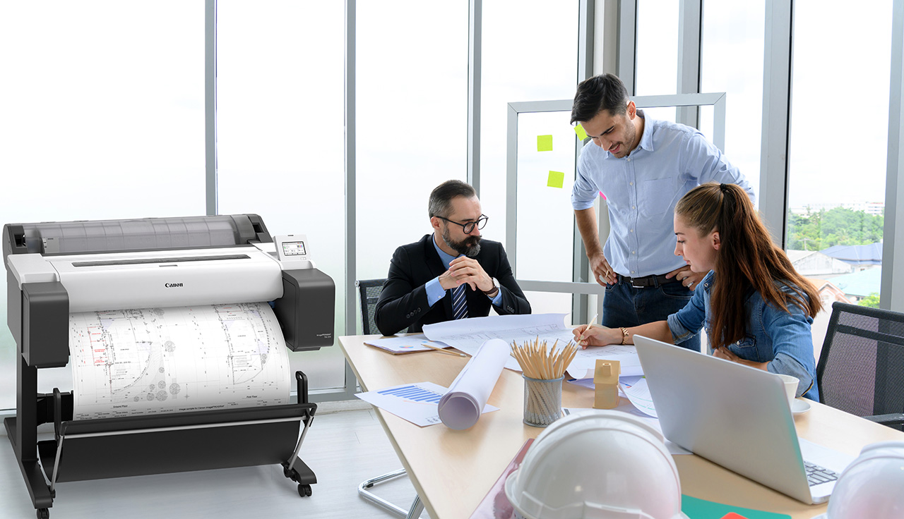 Construction engineer and architect check plan working with the