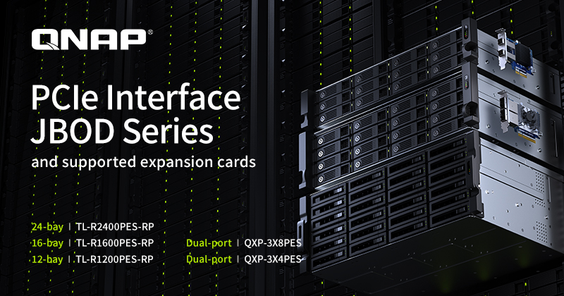 QNAP presenta la nuova serie di alloggiamenti di archiviazione JBOD con interfaccia PCIe