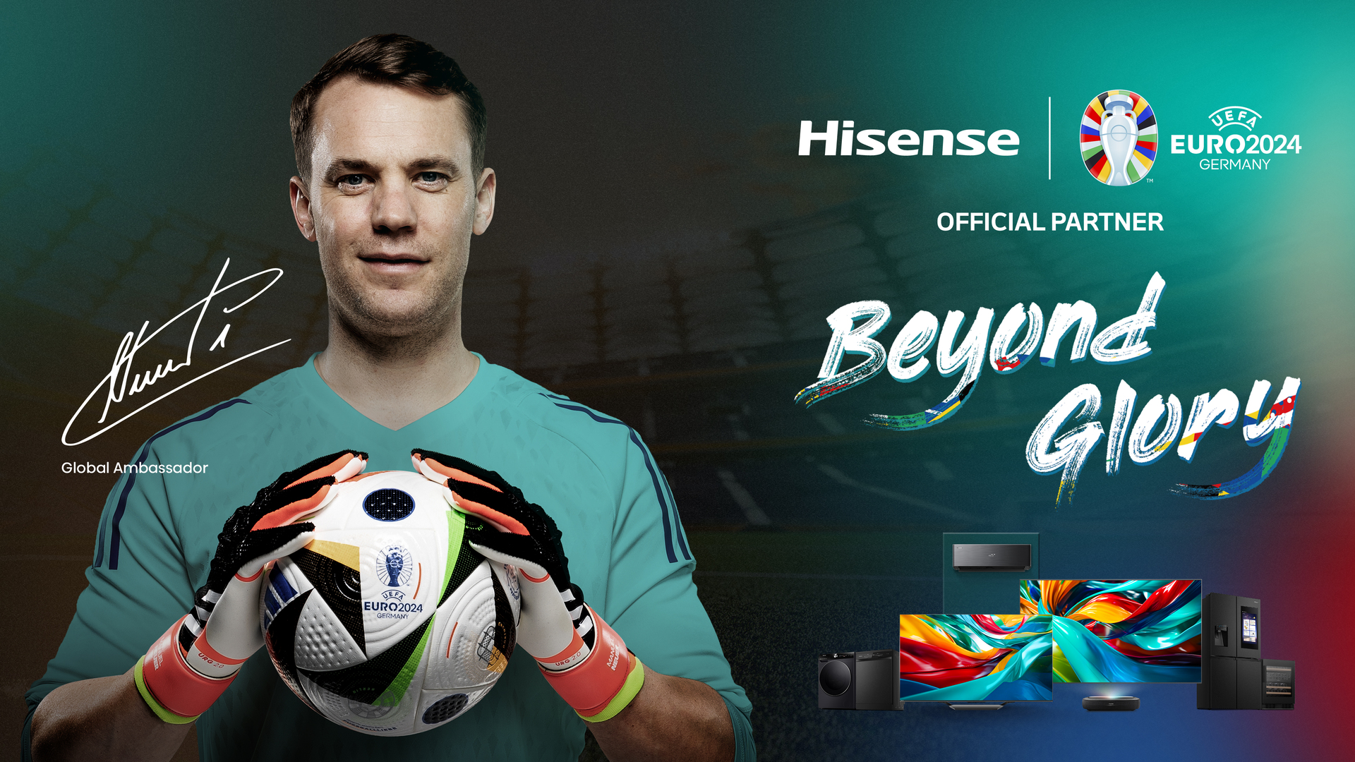 Manuel Neuer è Brand Ambassador di Hisense UEFA EURO 2024 per la campagna “BEYOND GLORY”