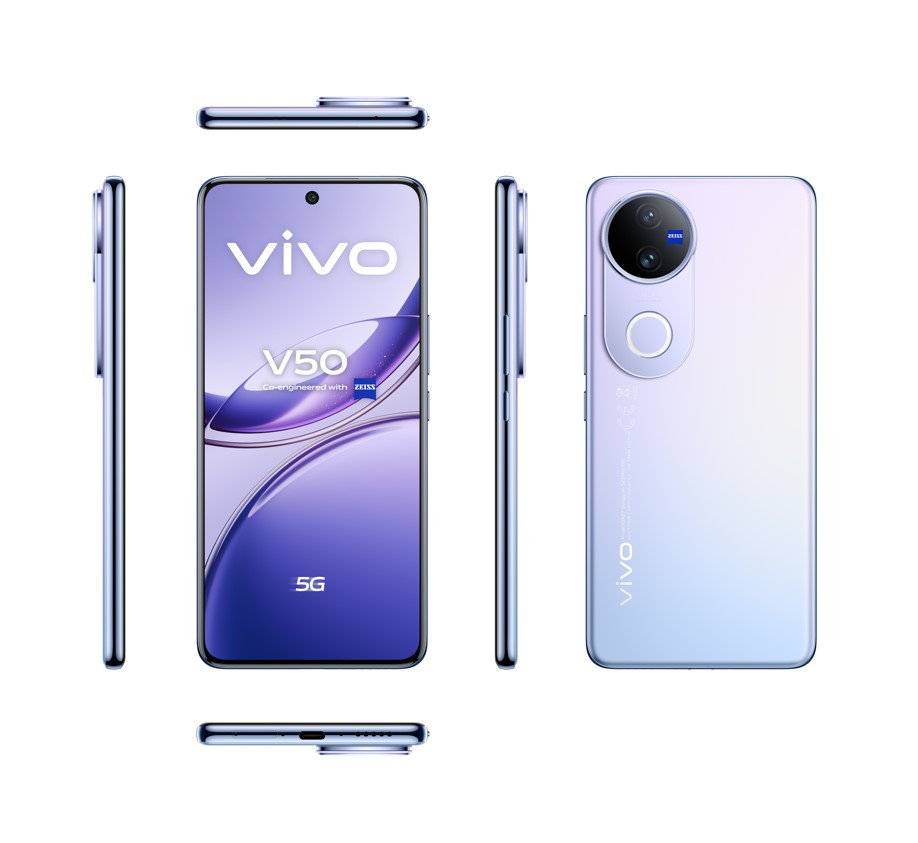 vivo V50 5G ITA Purple_Front Rear