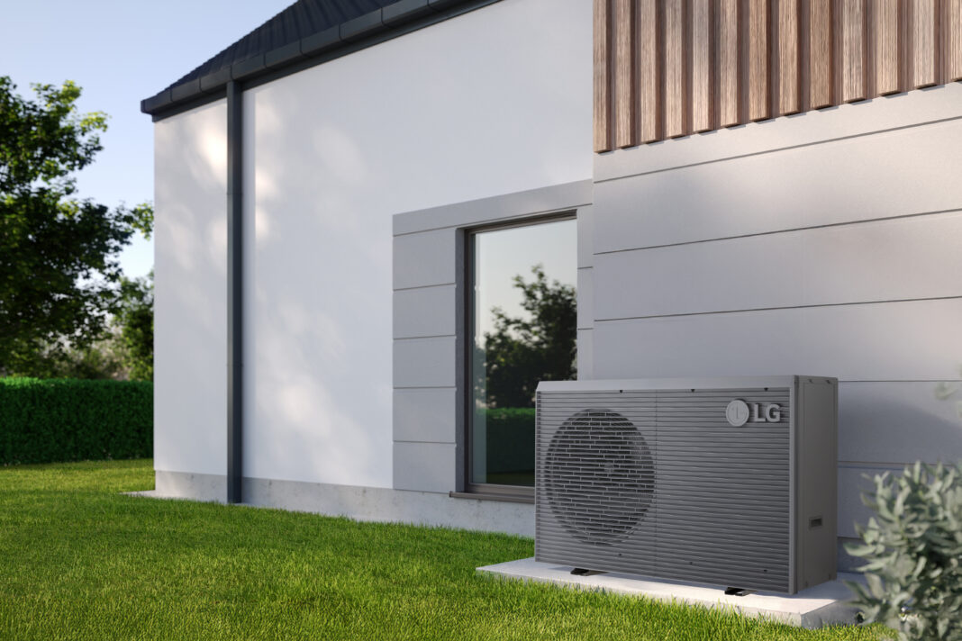 Air,Heat,Pump,Beside,House,,3d,Illustration